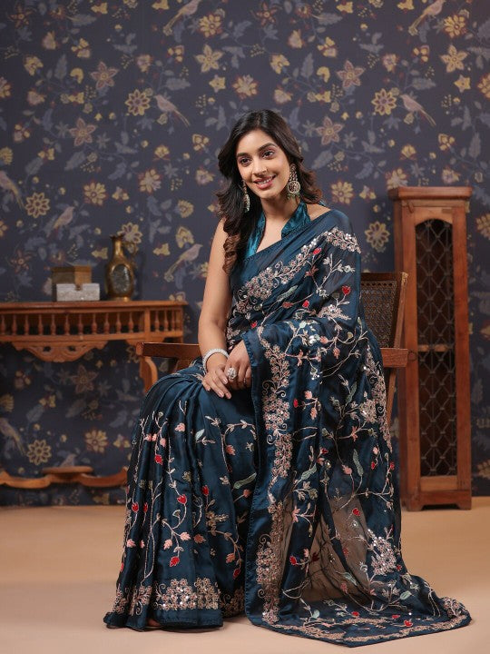 Floral Embroidered Sarees