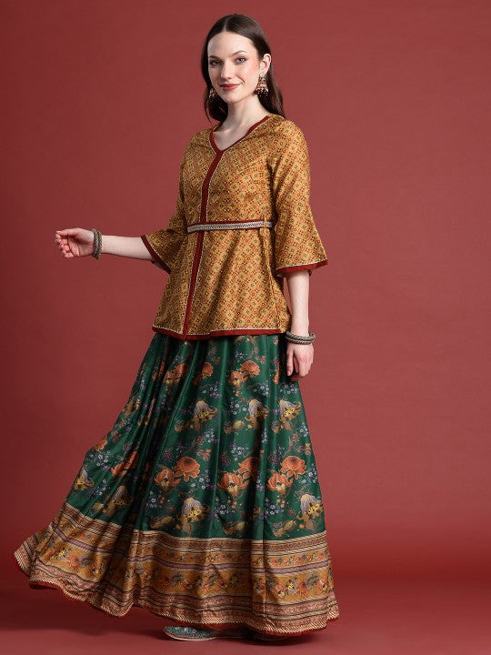 Ready to Wear Printed Fusion Lehenga Choli